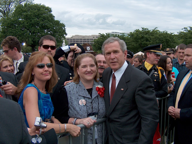President Bush and I at the National Memorial Service