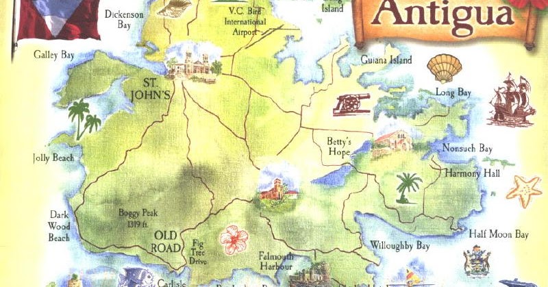 Caribbean   Antigua Map 