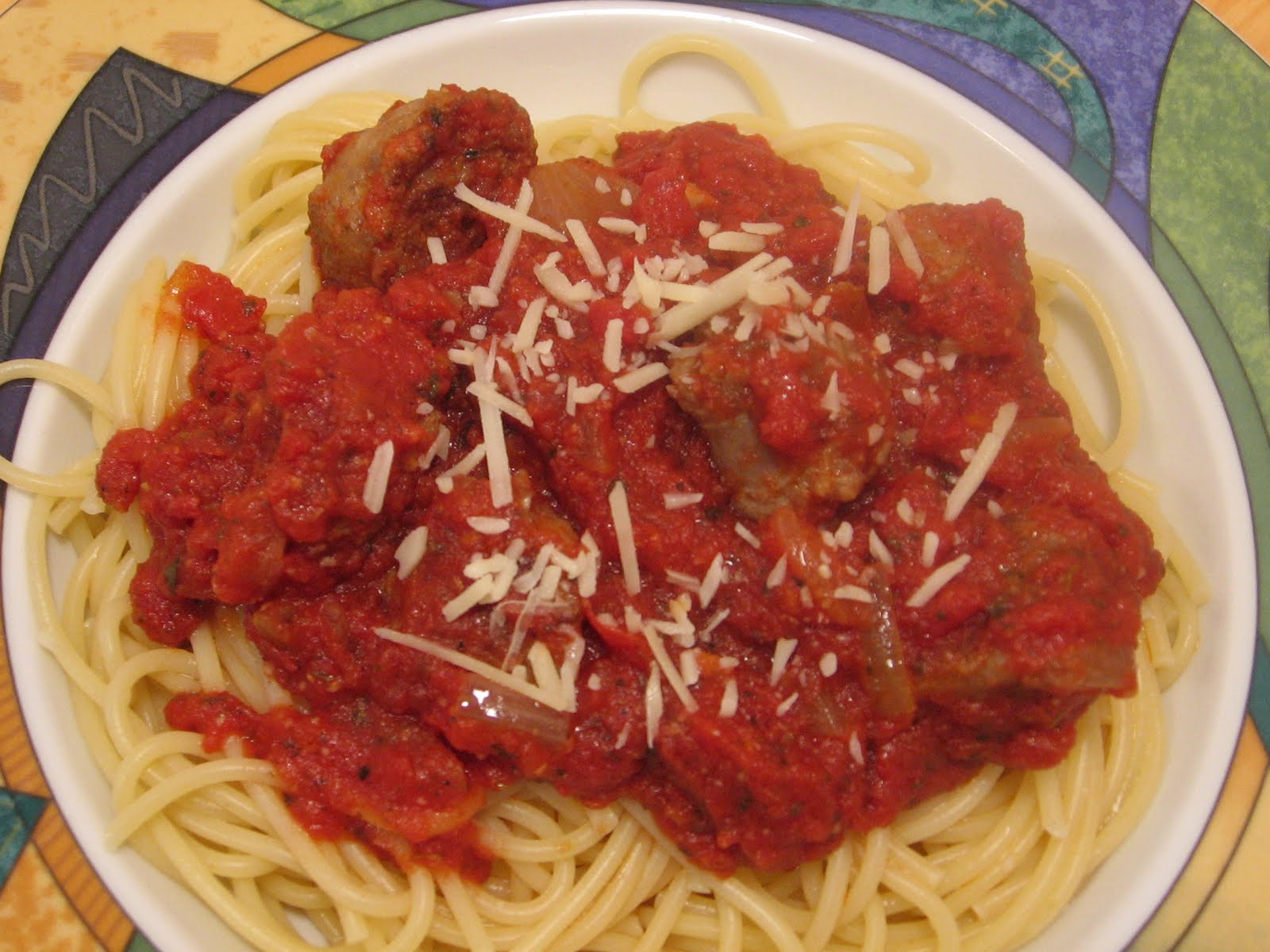 Jenn's Food Journey Spaghetti with Hot Italian Sausage
