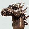 scultura busto drago terracotta