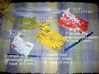 plastic bag crocheted swatches