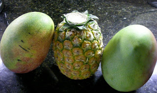 mangoes and pineapple