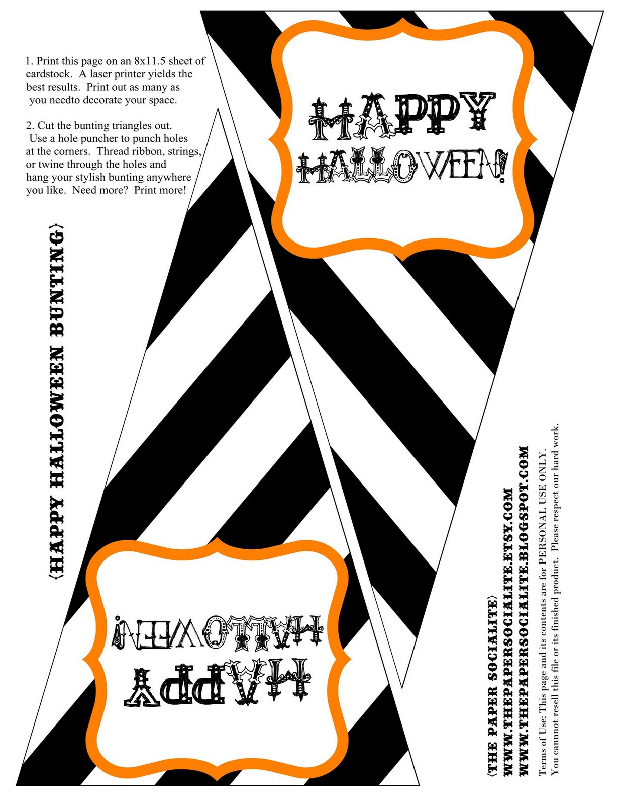 The Paper Socialite: FREEBIE!! Halloween Bunting to kick off the