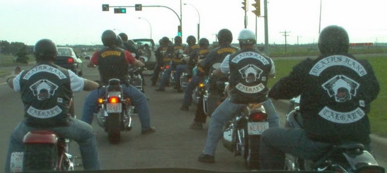 Bandidos procession after Alberta joined club in July 2005 in Edmonton