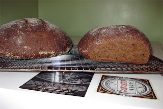 Two loaves of pumpernickel I baked.