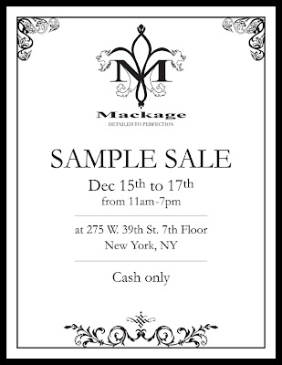 MACKAGE SAMPLE SALE NYC
