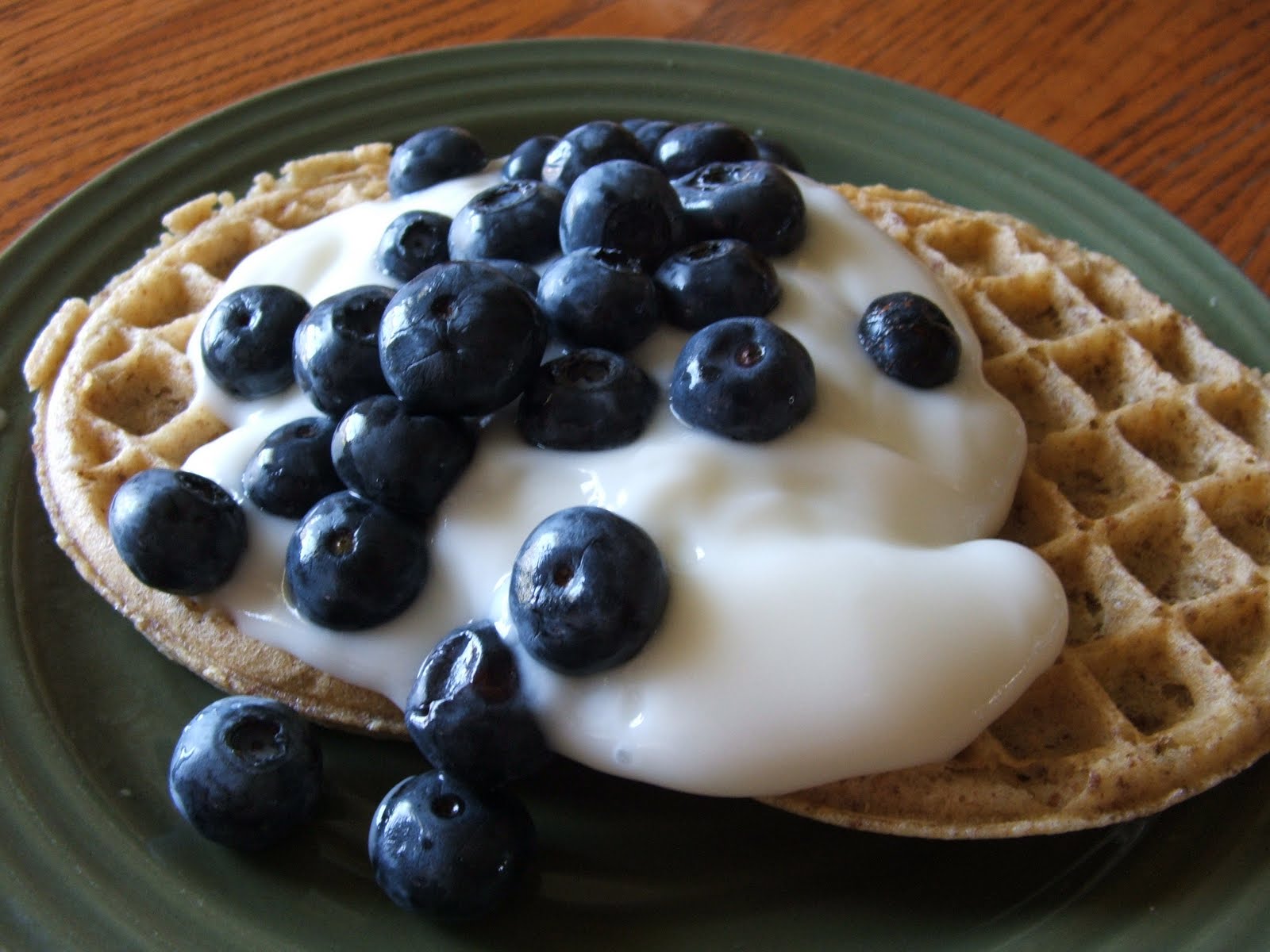 The Chick's Kitchen Waffles With Yogurt and Blueberries