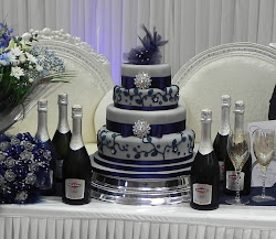 silver cake navy tier dallas cowboys weddings cakes cowboy grey gray bride theme table centerpieces compliment centerpiece combination flowers designs