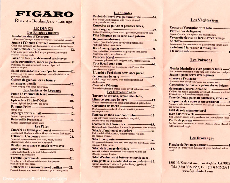Figaro Bistro - Los Feliz, Los Angeles - Vegas and Food