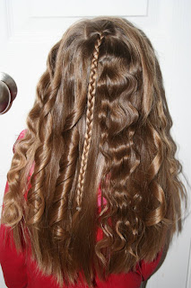 Back view of young girl modeling "Beachy Combo" hairstyle