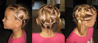 Little girl posing showing her hairstyle
