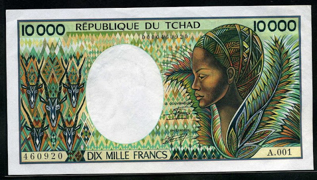 Chad banknotes currency 10000 Francs banknote