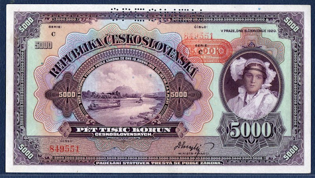 Czechoslovakia 5000 Korun banknote