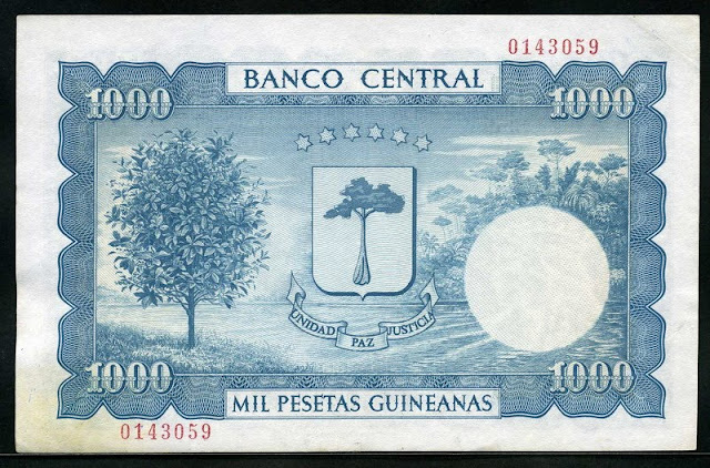 Equatorial Guinea 1000 Pesetas note