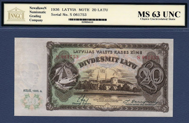 Latvia 20 Latu banknote currency paper money