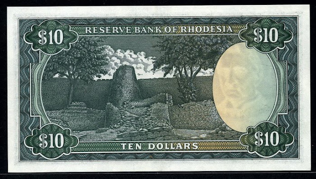 Rhodesian dollar money 10 Dollars