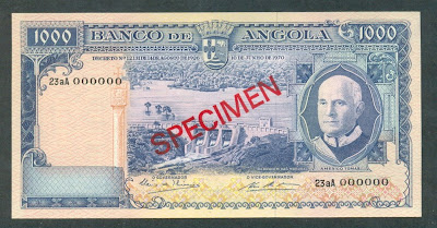 Portuguese Angola banknotes 1000 Escudos banknote note bill