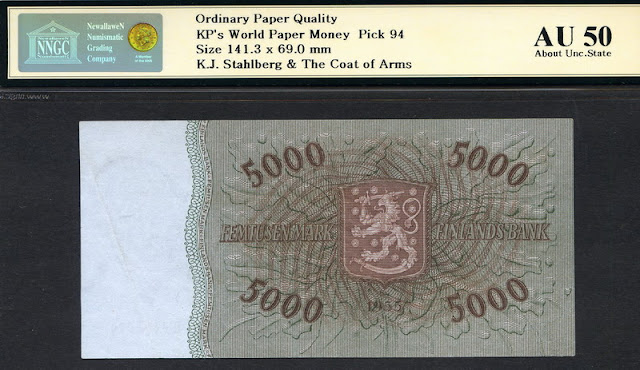 5000 Finnish markka bank note