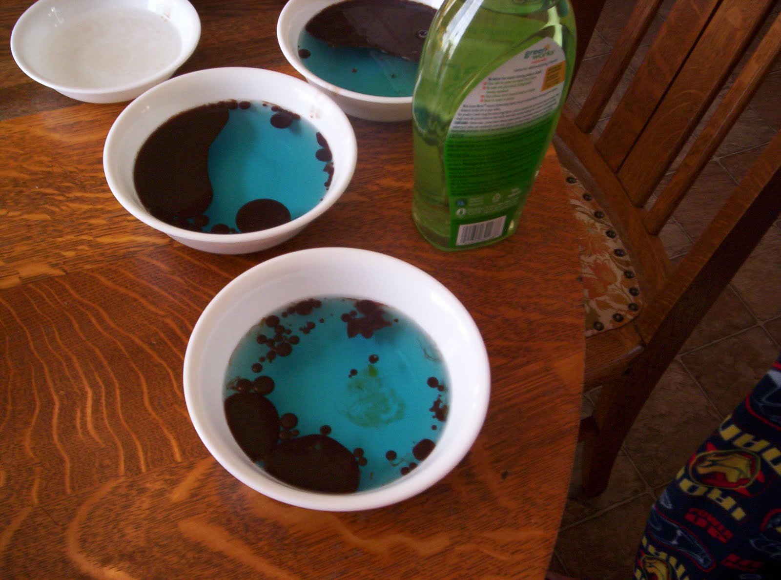 Almost Unschoolers Oil Spills and Advertising, a Grease Fighting Experiment