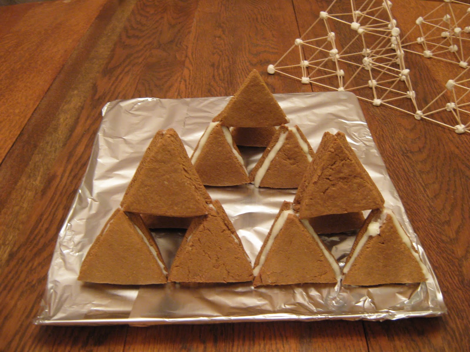 Almost Unschoolers: Gingerbread Tetrahedrons - More Fun With Triangles