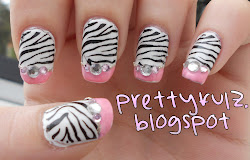 nail zebra pink konad designs nails easy tip animal pictorial prettyfulz french trusper toe
