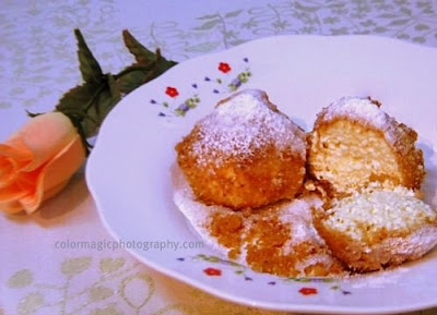 Plate with cottage cheese dumpling