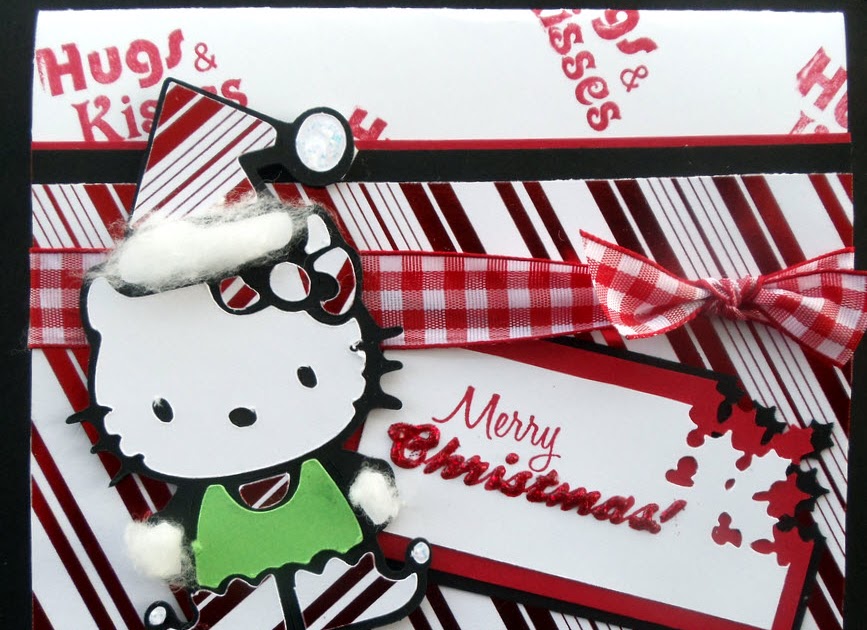 Scrappy Moms Stamps HELLO KITTY Christmas Card