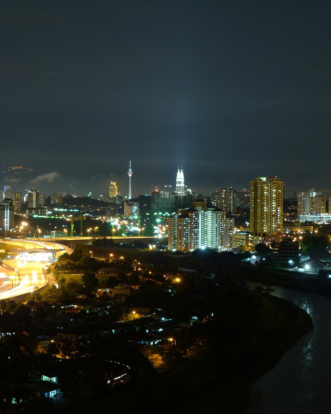 Travels in Asia 2010 Night Scape of Downtown Kuala Lumpur