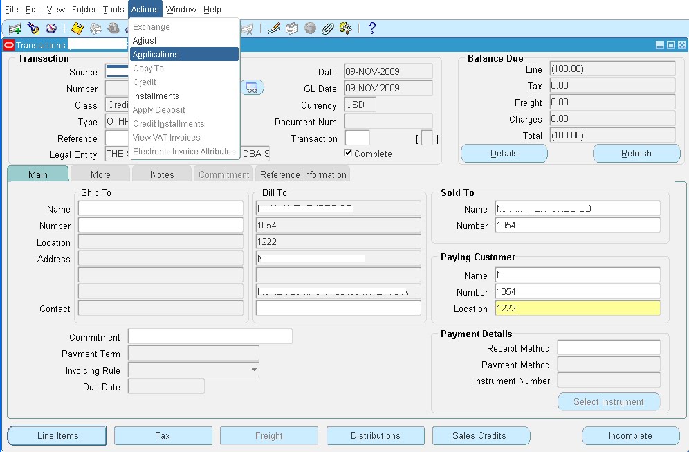 Oracle e learning R12 AR Credit Memo Refund