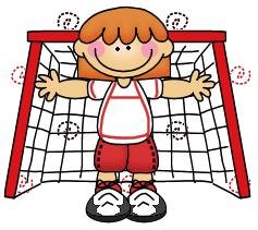 imagen de niña haciendo deporte para imprimir; Imagen de niña en la porteria de futbol
