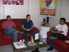 Vereador Edmundo da Rosa em reunião com Renato Quines e André Oliveira