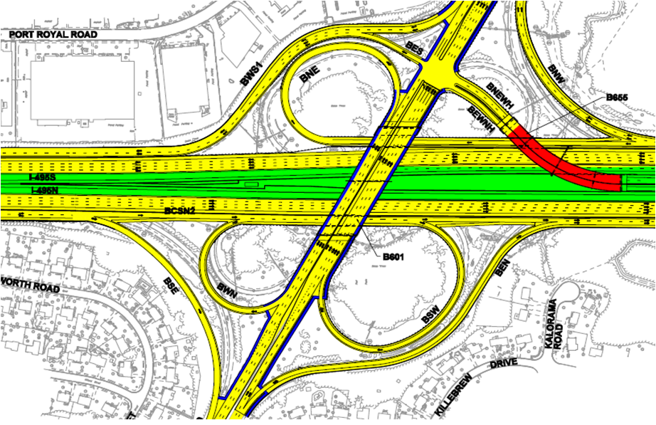 the Annandale Blog Maps show plans for Braddock Road beltway bridge