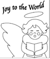 angel choir singer christmas coloring card