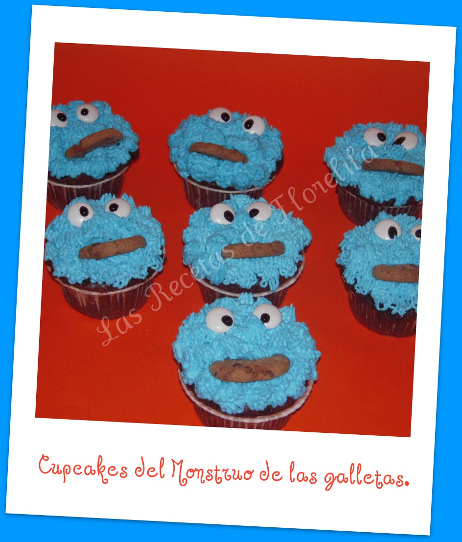 Florelila, recetas y aficiones....by Toñi Navarro Cupcakes Monstruo de las galletas.