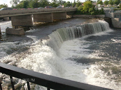 Fenelon Falls.  Very pretty, and waaay more water than Healey Falls!