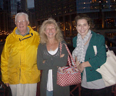 Fred, Mary and Kyra on the bridge over the Chicago River