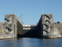 The lift of the Whitten Lock is 85 feet! This is how it looked as we left. It was a long way down!