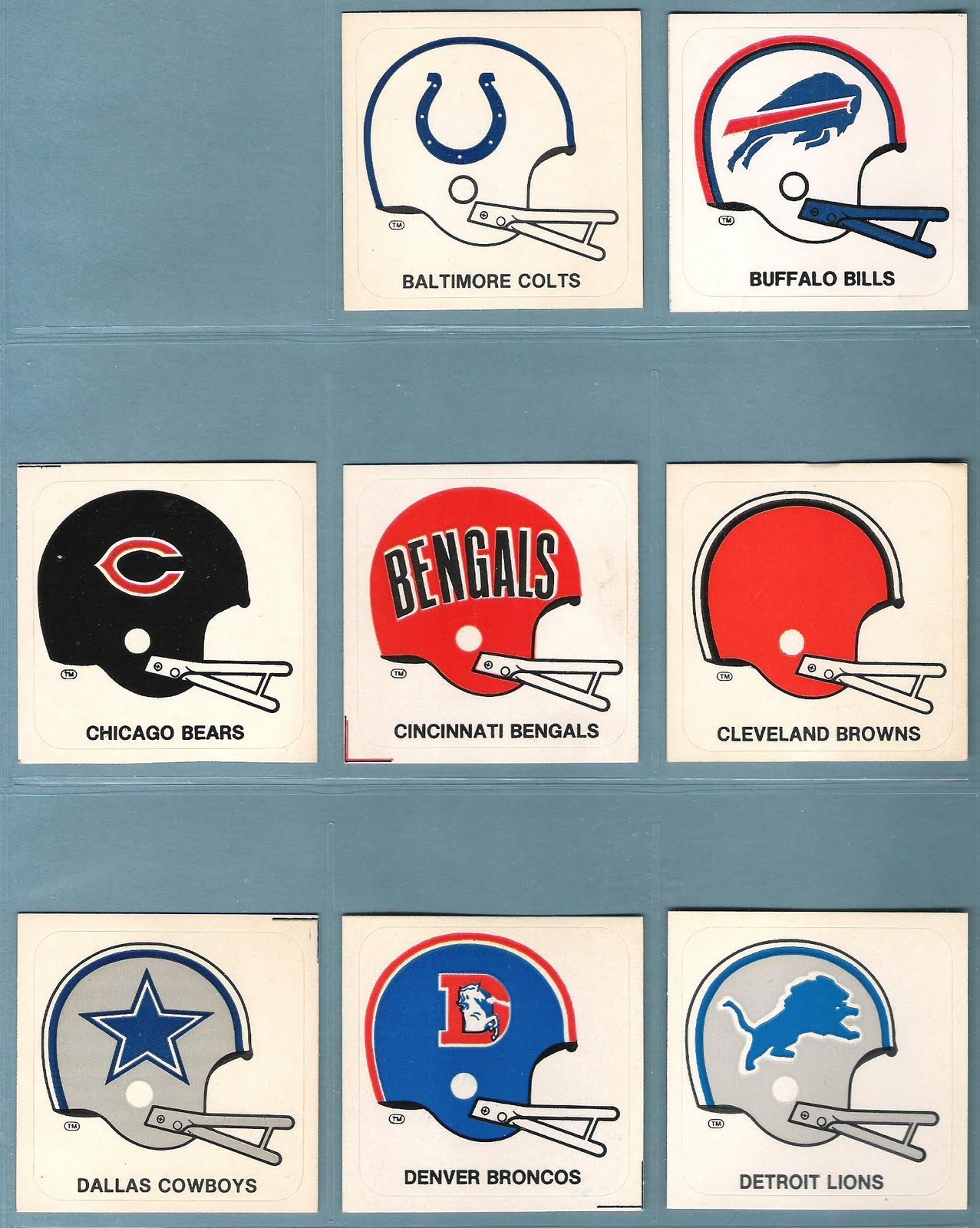 The Fleer Sticker Project: 1978 Kellogg's Pop-Tarts NFL Football Helmet ...
