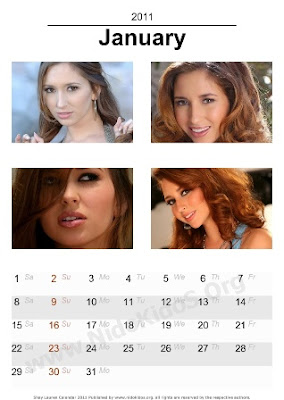Hollywood Actress Desktop Calendar 2011