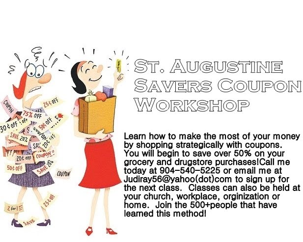 ST AUGUSTINE SAVERS COUPON WORKSHOP