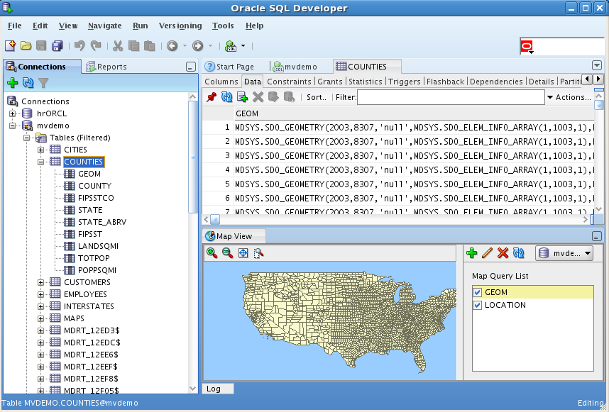 Oracle Maps (SPATIAL/Mapviewer): SQL Developer 3.0 EA with Mapview ...