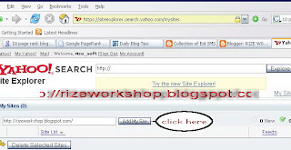 screenshot of yahoo page , add your site to yahoo search