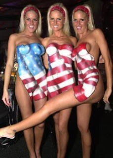 flag american Naked with women