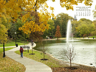 October 2009 Desktop Calendar Wallpaper