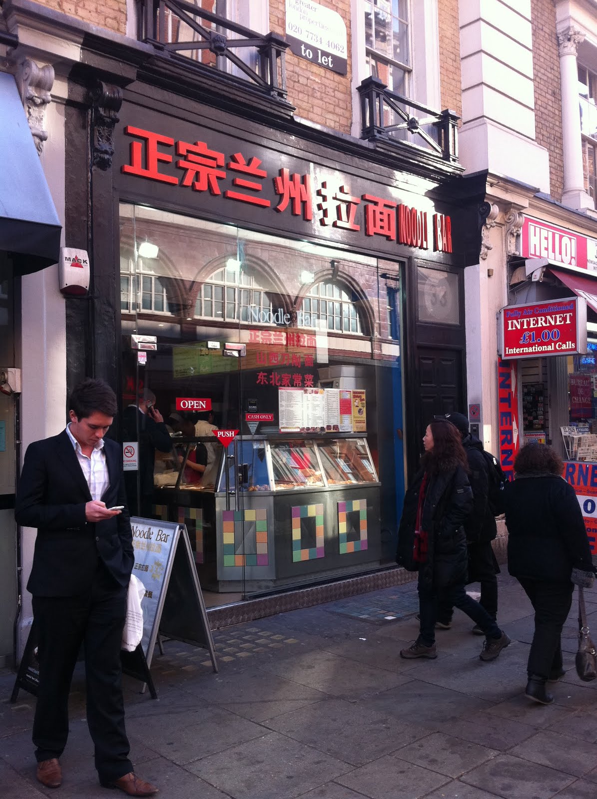 a rather unusual chinaman Hand pulled Noodle Bar, Leicester Square