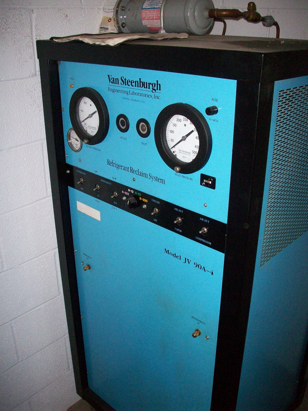 HVAC Equipment Liquidation Sale Van Steenburgh Refrigerant Reclaim