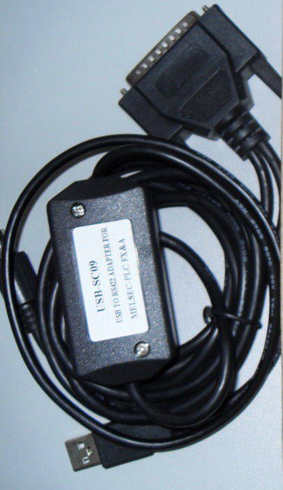 Interface Mitsubishi PLC with PC by interface cable. ( RS232, USB, Etc )