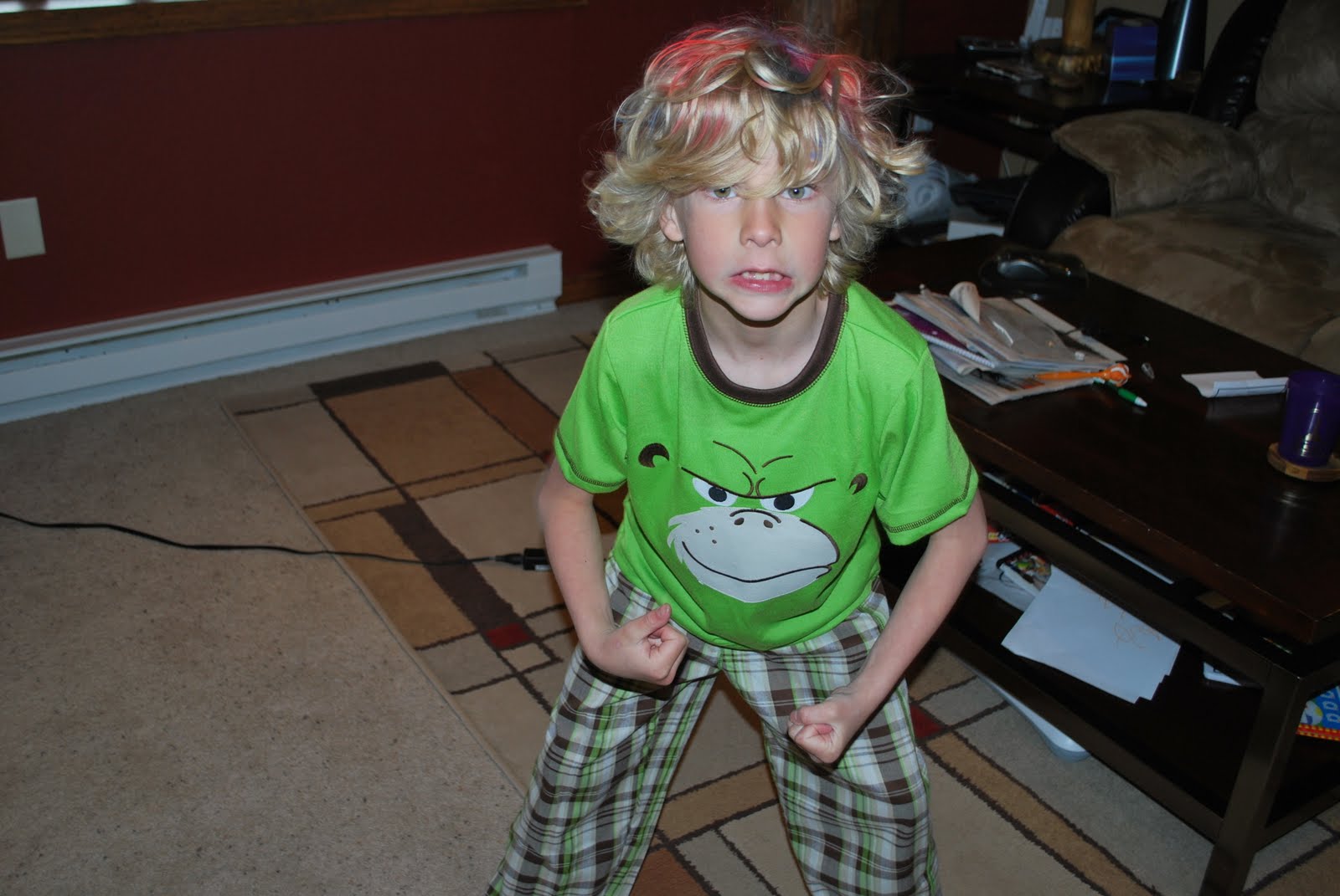 The Vaille Family crazy hair pajama day