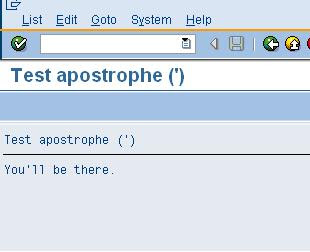 ABAPx.in: How to print apostrophe ( ' ) using the WRITE statement