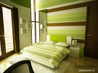 moderno dormitorios: Dormitorios color verde